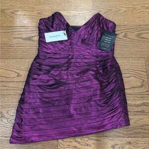 $595 Retrofete Nala Elegant Purple Mini Dress
